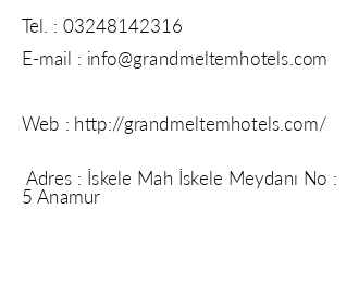 Grand Meltem Hotel iletiim bilgileri